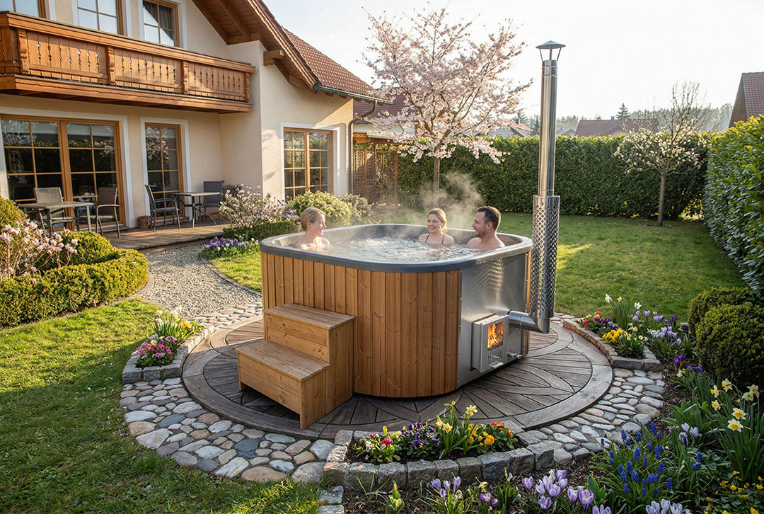 Hot Tub Koller Innviertel mit Fichtenholz-Verkleidung