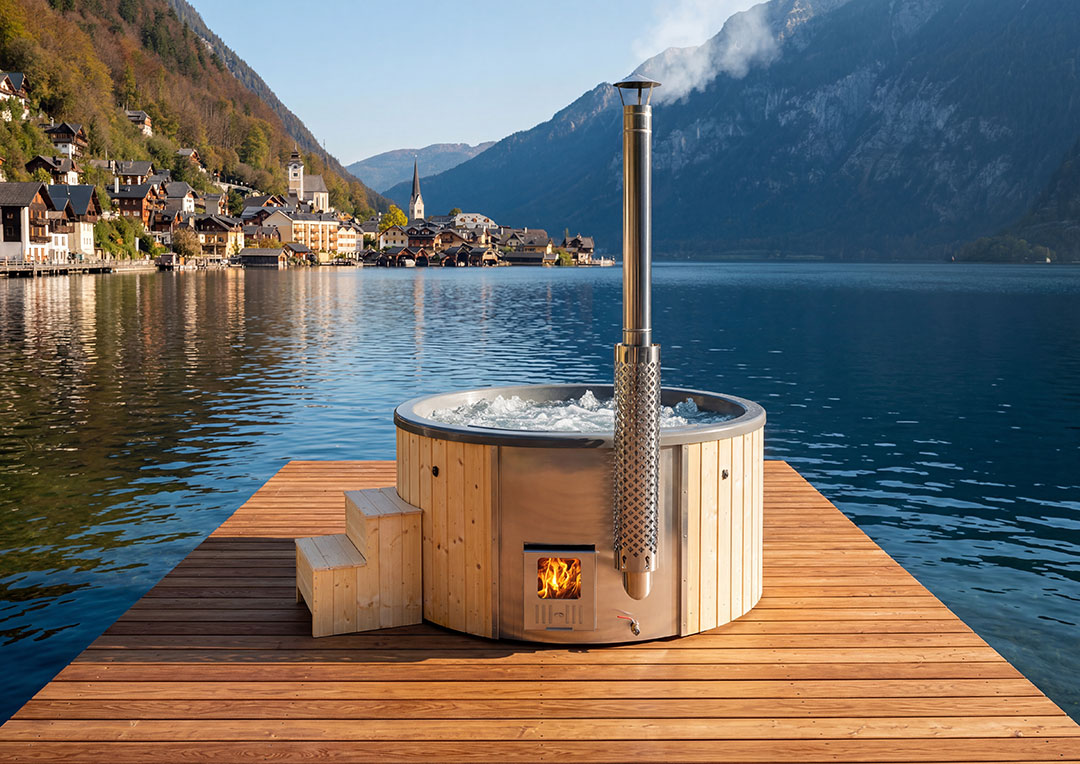 Hot Tub Koller Weinviertel mit Fichtenholz-Verkleidung