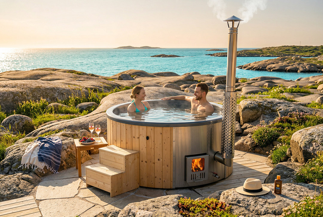 Hot Tub Koller Weinviertel mit Fichtenholz-Verkleidung